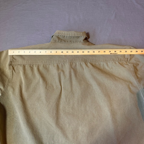 Sold** Cabelas Shirt Mens 3X Beige Tan Long Sleeve Button Up  Pockets Hiking - Picture 10 of 13